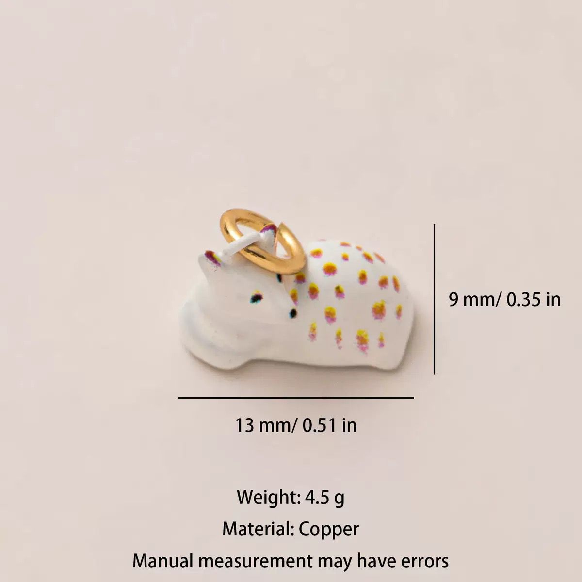 Woodland Tales | Rainbow Polka Dot Sleeping Squirrel Charm | Enamel & Copper | 18K Gold-Plated | DIY Jewelry