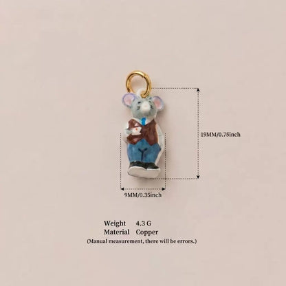 The Town Folk | Mr. Mouse Enamel DIY Charm Pendant | Copper Gold Plated