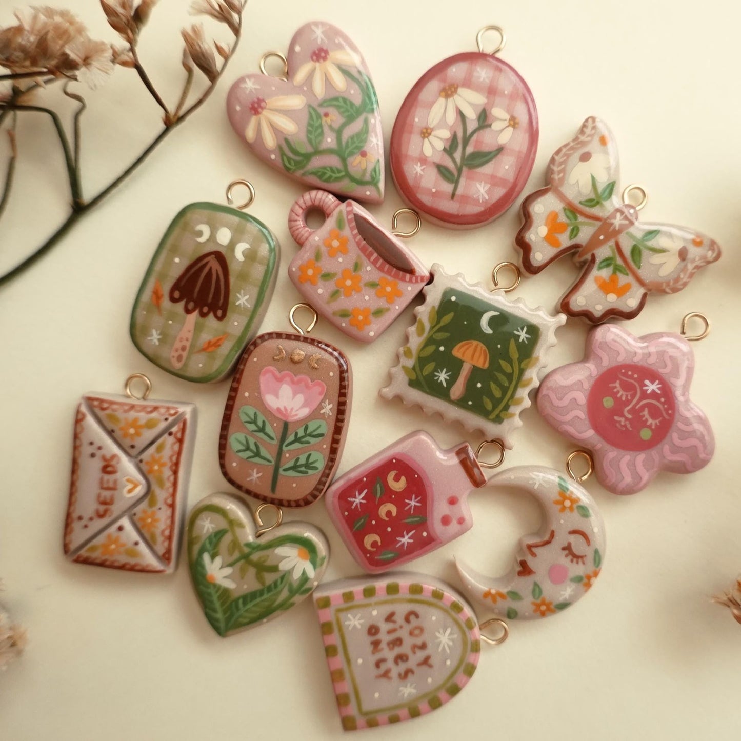 Hand-Painted Enamel Charm – DIY Jewelry Pendant (13 Styles)