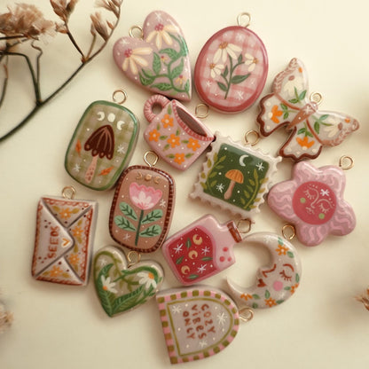Hand-Painted Enamel Charm – DIY Jewelry Pendant (13 Styles)