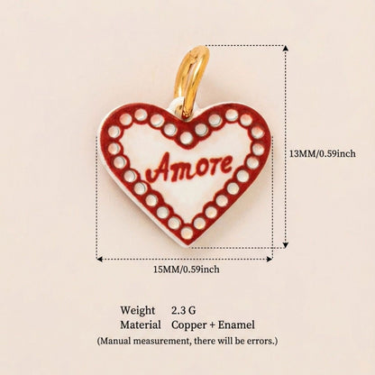 Little Weirdos | The Amore Heart Enamel DIY Charm Pendant | Italian Romance Love Charm