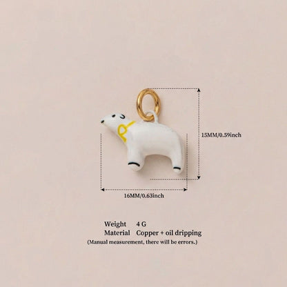 Little Weirdos | The Polar Bear Enamel DIY Charm Pendant | Copper Oil Drip
