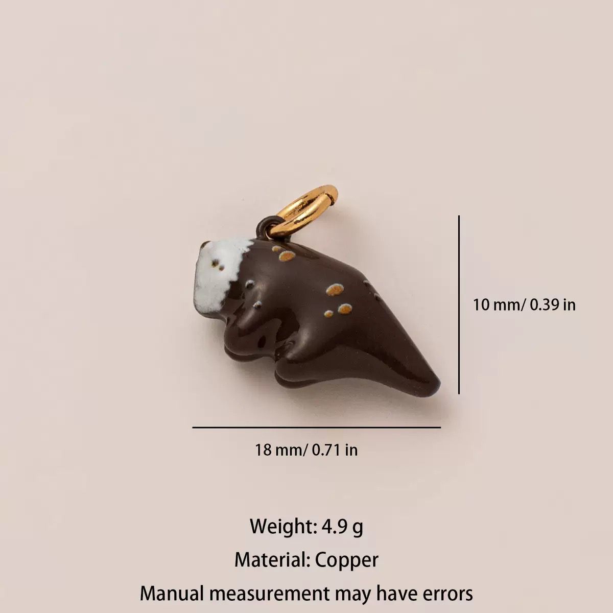Woodland Tales | Badger Charm | Enamel & Copper | 18K Gold-Plated | DIY Jewelry