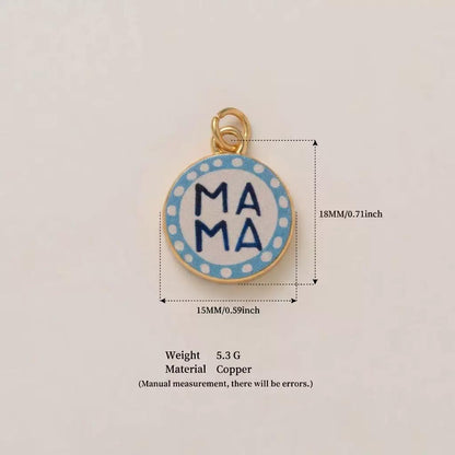 Petal & Paint · Maman · Pois · Rond | Handpainted Polka Dot MAMA Enamel Charm | Interchangeable DIY Charm | Mother's Day Gift Jewelry | Meaningful Gift for Mom