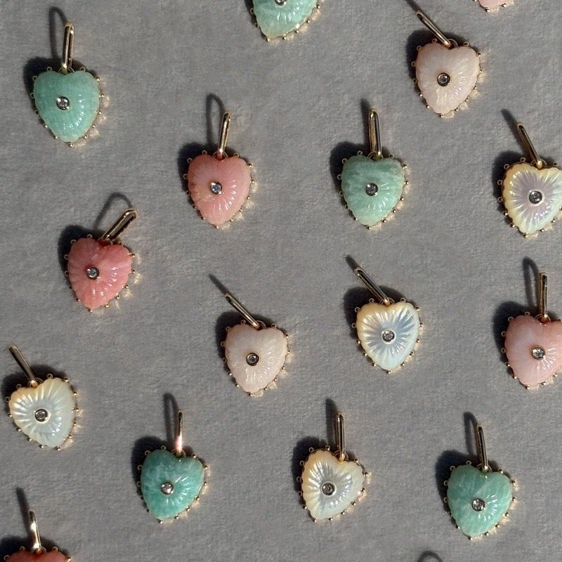 Handmade Enamel Heart Charm | DIY Colorful Heart Pendant | Stackable Necklace Bag Charm