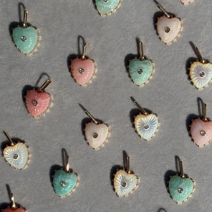 Handmade Enamel Heart Charm | DIY Colorful Heart Pendant | Stackable Necklace Bag Charm
