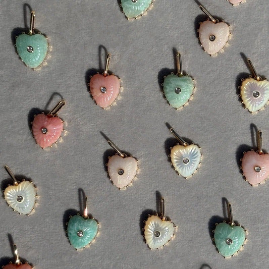 Handmade Enamel Heart Charm | DIY Colorful Heart Pendant | Stackable Necklace Bag Charm