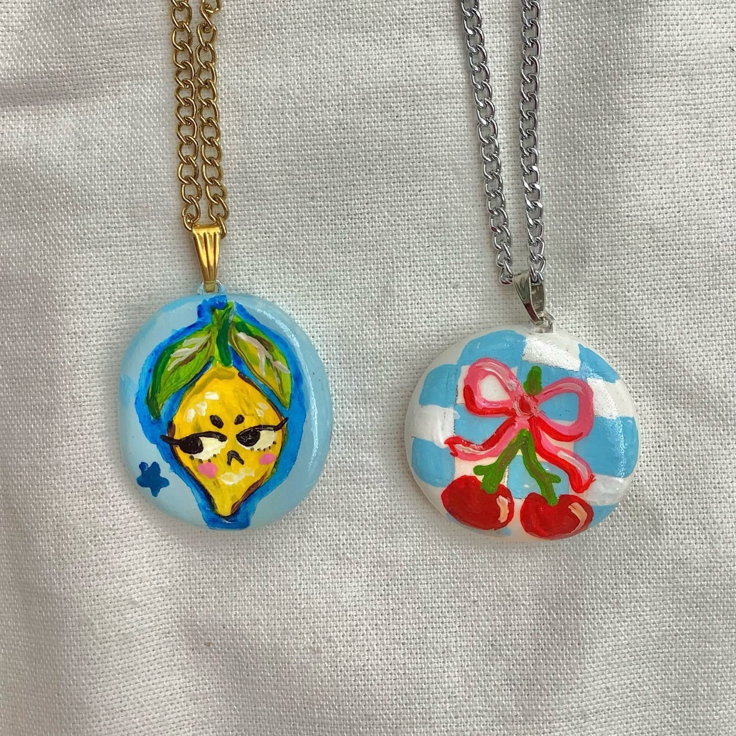 Handmade Clay Charm Pendant – Original Design DIY Jewelry
