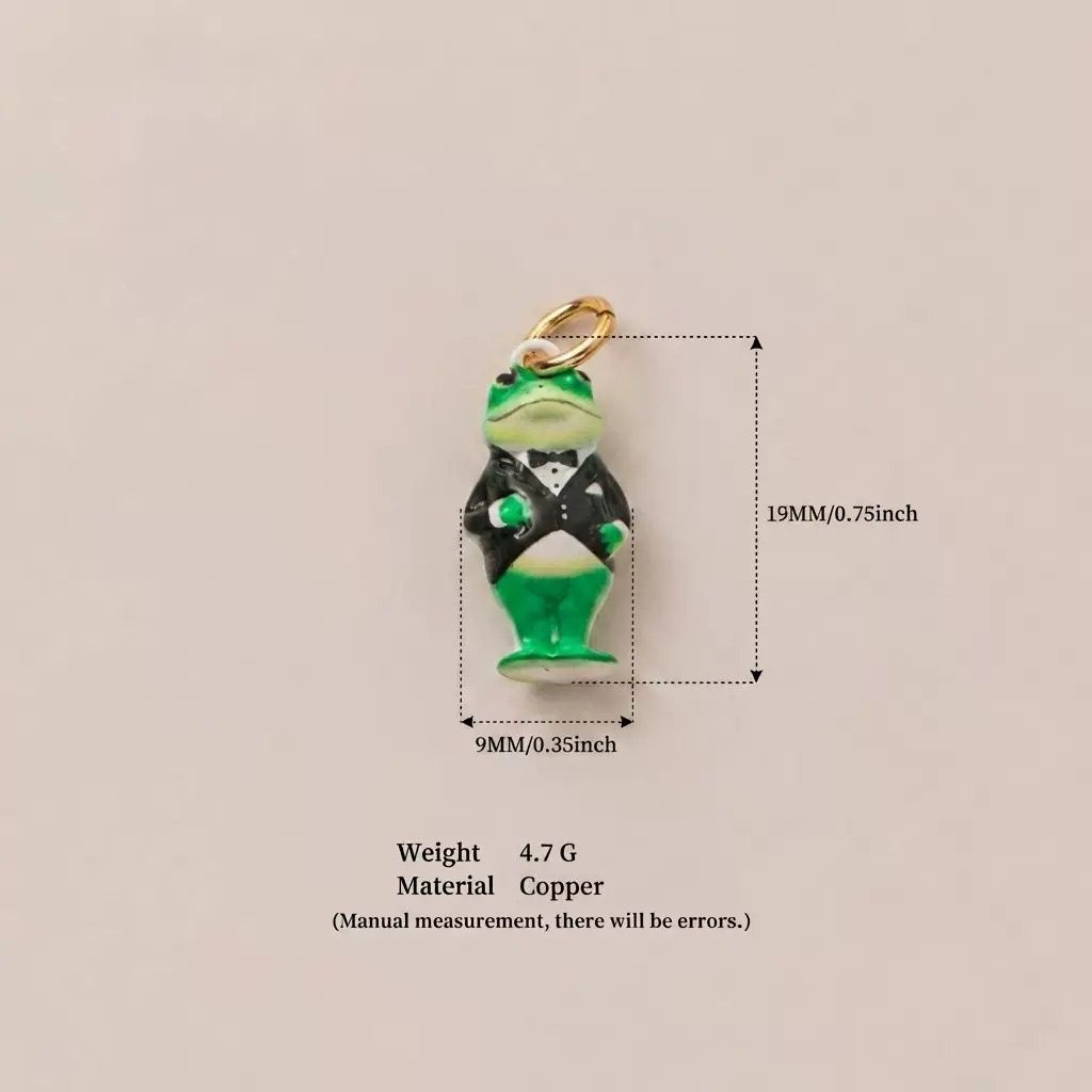 The Town Folk | Mr. Frog Enamel DIY Charm Pendant | Copper Gold Plated