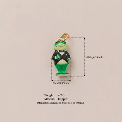 The Town Folk | Mr. Frog Enamel DIY Charm Pendant | Copper Gold Plated