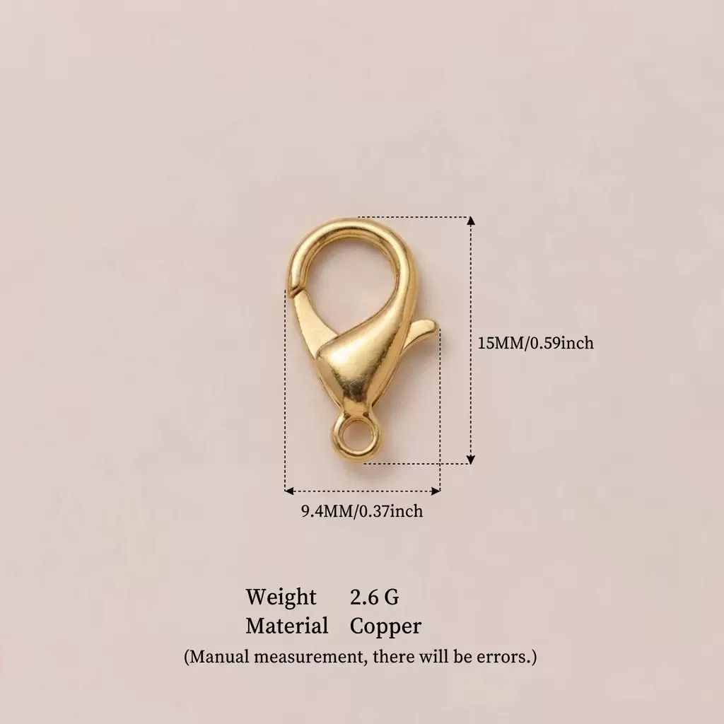 Gold Lobster Claw Clasp 15mm | Gold-Plated Copper | DIY Jewelry Making Findings