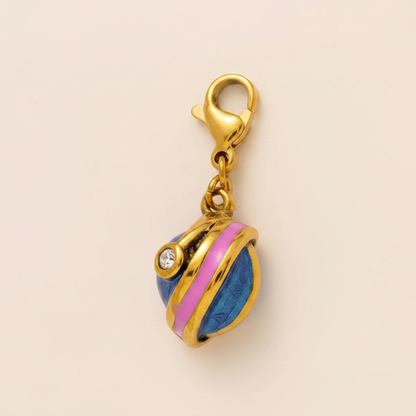 3D Heart Stripe Charm - 3/4 View