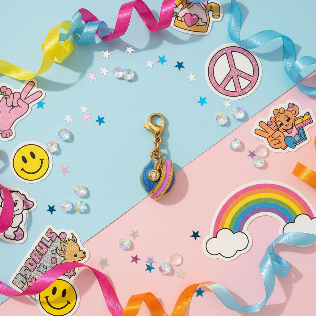 3D Heart - Y2K Flat Lay