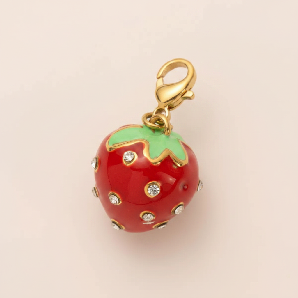 3D Strawberry Charm - Angle