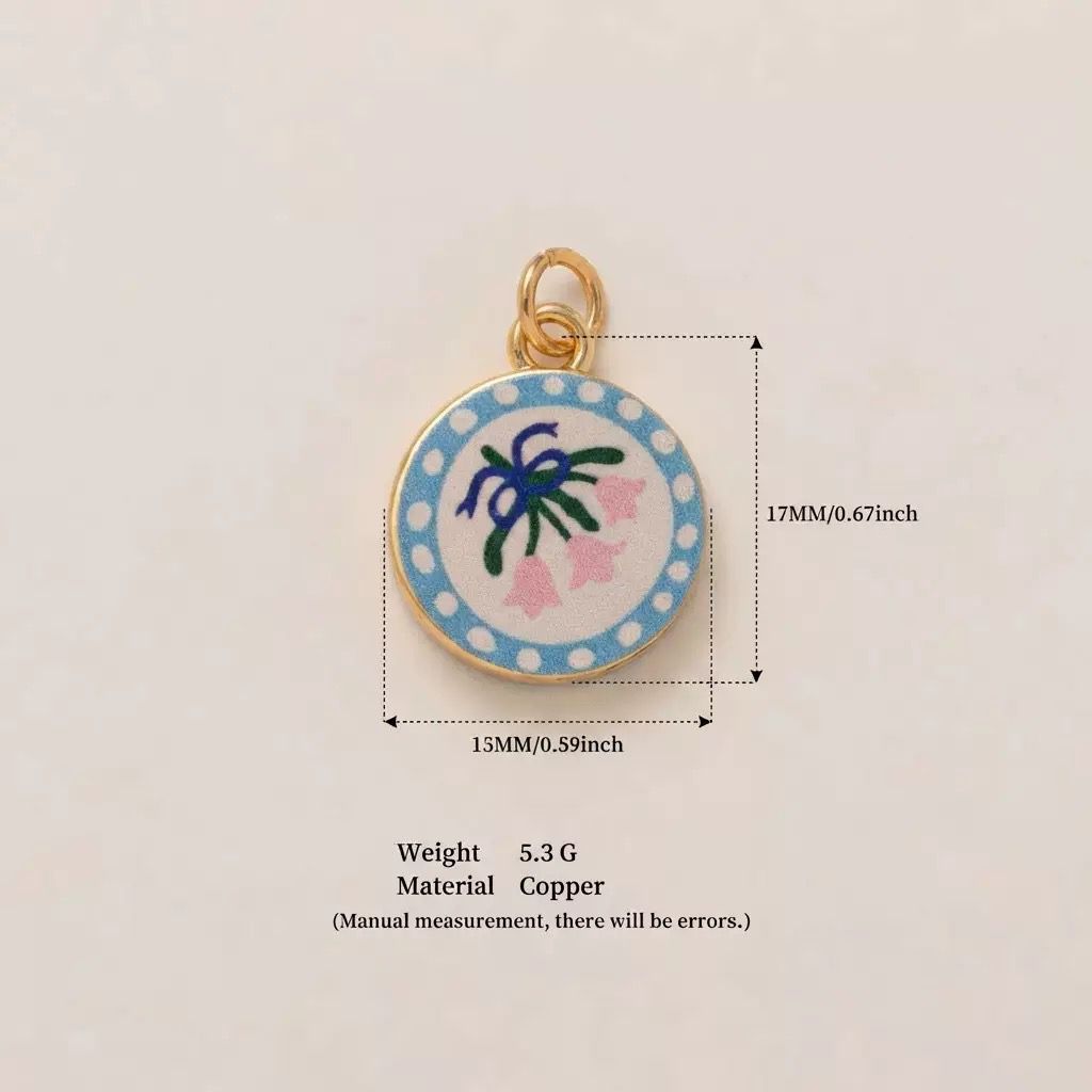 Petal & Paint · Nœud · Étoile · Pois | Handpainted Polka Dot Bow & Star Flower Enamel Charm | Interchangeable DIY Charm | Vintage Retro Sweet Jewelry | Birthday & BFF Gift