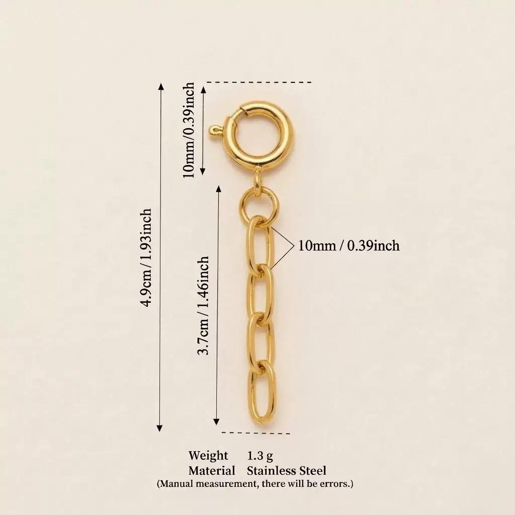 Gold Large Spring Ring Necklace Extender | Oval Cable Chain DIY Jewelry Adjuster