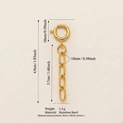 Gold Large Spring Ring Necklace Extender | Oval Cable Chain DIY Jewelry Adjuster