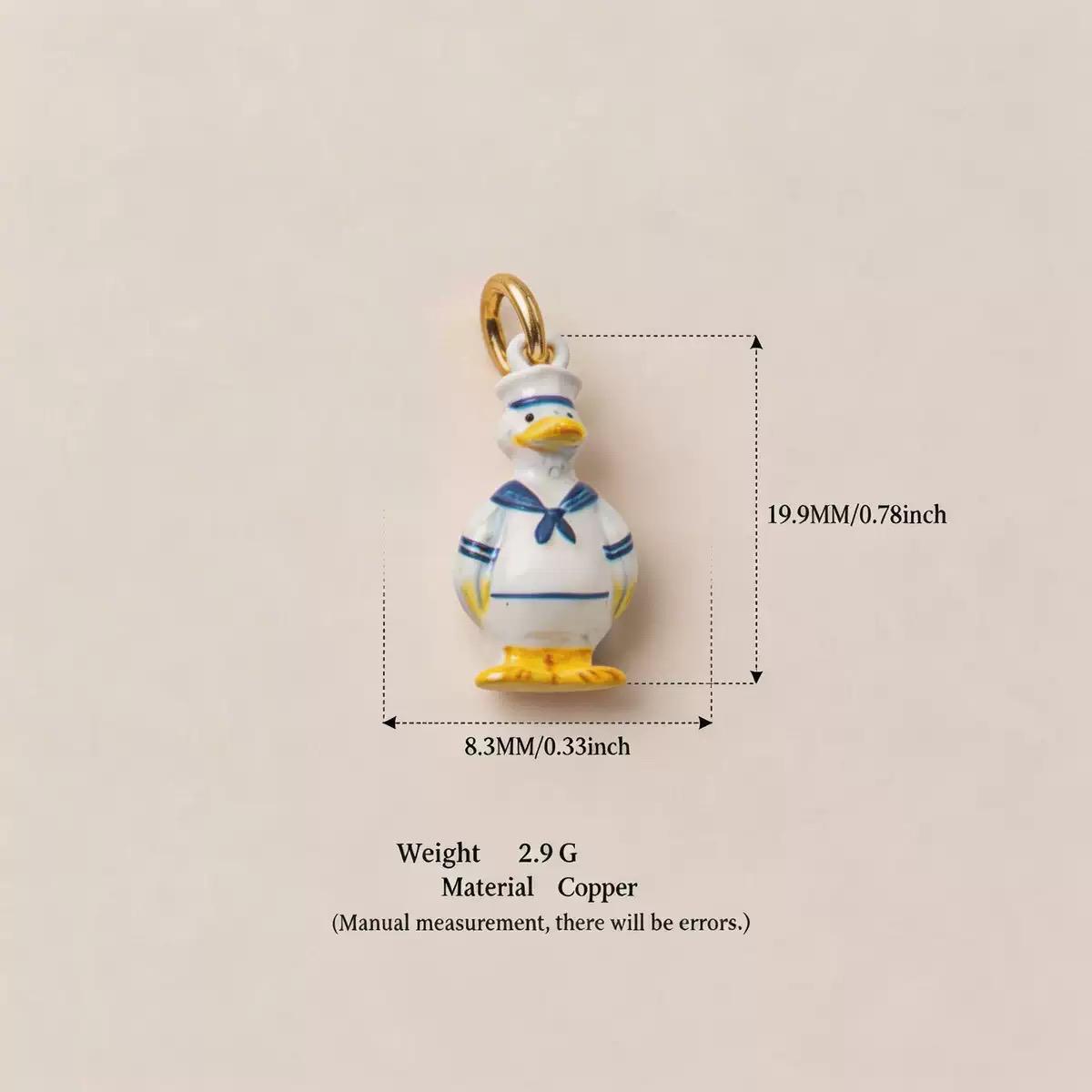 The Town Folk | Mr. Duck Enamel DIY Charm Pendant | Copper Gold Plated