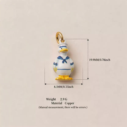 The Town Folk | Mr. Duck Enamel DIY Charm Pendant | Copper Gold Plated