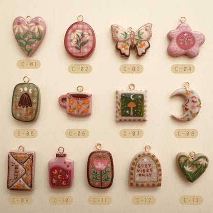 Hand-Painted Enamel Charm – DIY Jewelry Pendant (13 Styles)