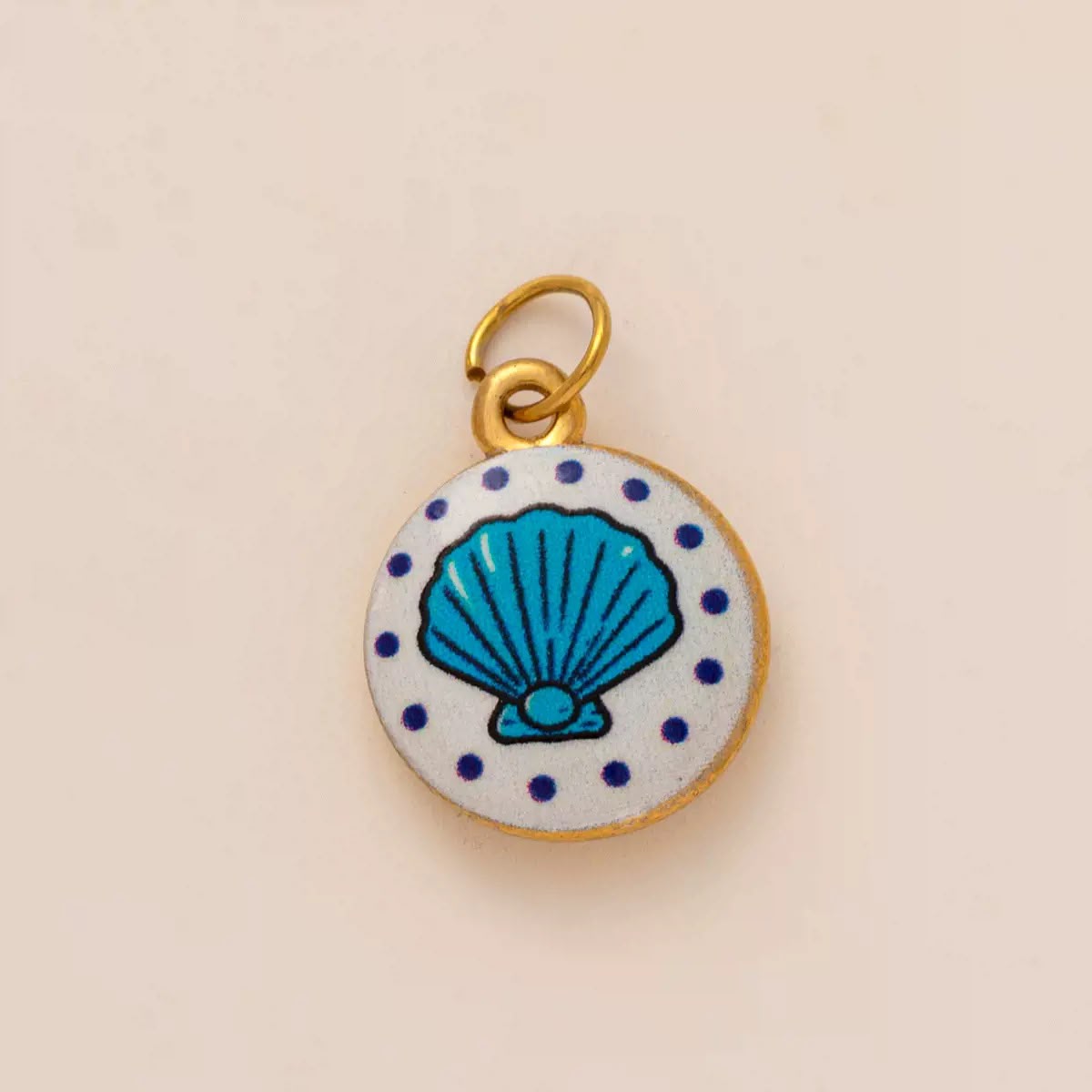 Blue & White Enamel Charm | Hand-Painted Ceramic Style DIY Jewelry | Original Art Design