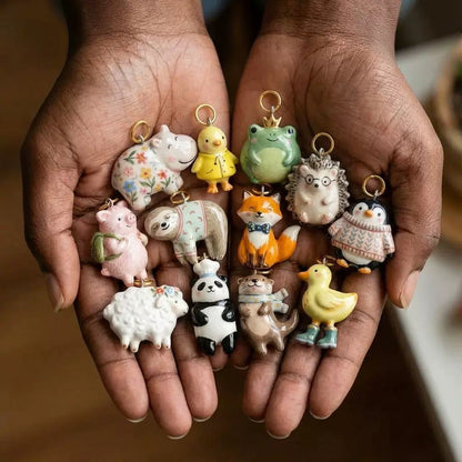 3D Animal Charm Pendant | Hand-Painted Character Charms for DIY Jewellery Making