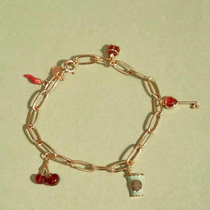 Lucky Charm DIY Bracelet | 18K Gold Plated Enamel Charms – Mix & Match