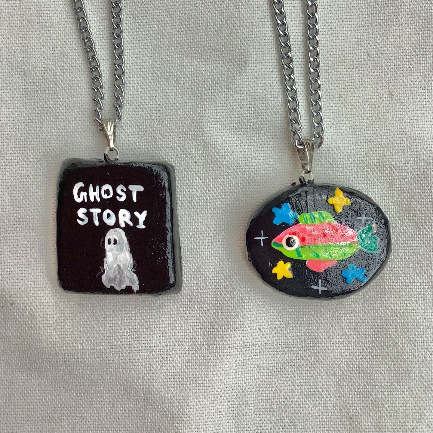 Handmade Clay Charm Pendant – Original Design DIY Jewelry