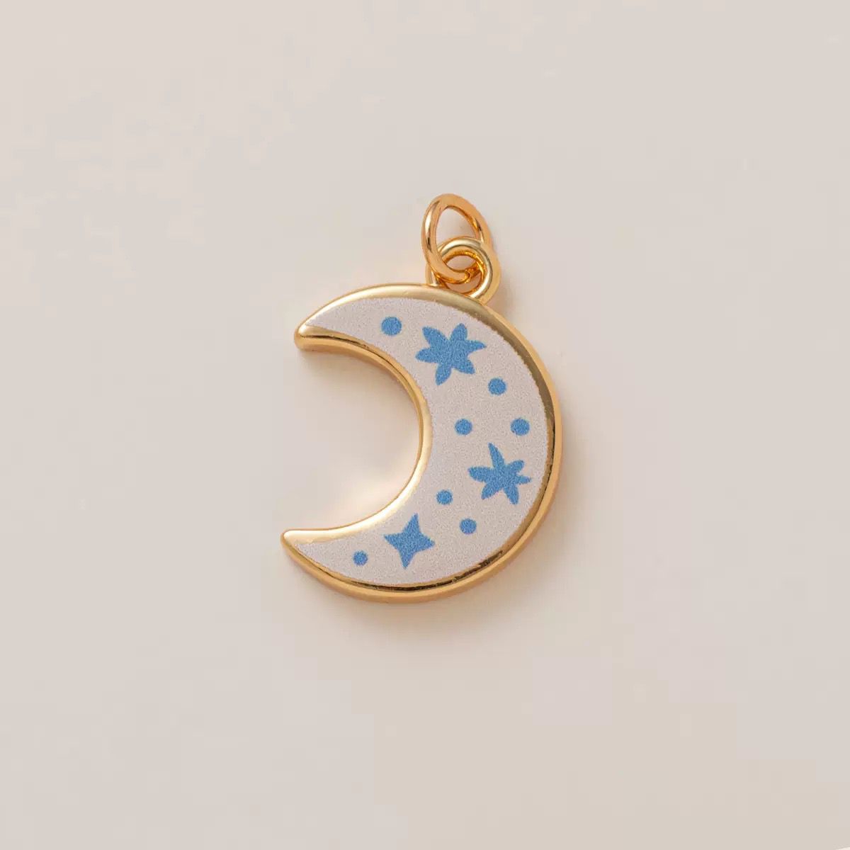 Petal & Paint | Crescent Moon Enamel Charm — Celestial DIY Jewelry Making Supply