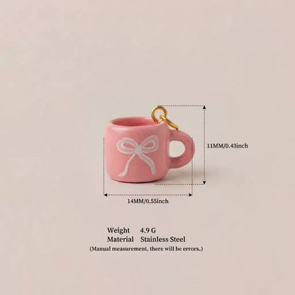 Pink Bow Mug Charm Pendant | Coquette DIY Hair & Jewelry Making