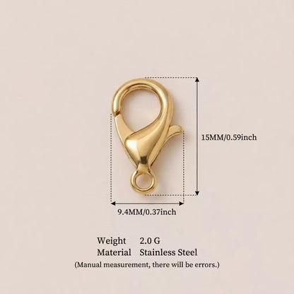 Stainless Steel Lobster Claw Clasp 15mm | Gold & Silver | DIY Jewelry Making Findings