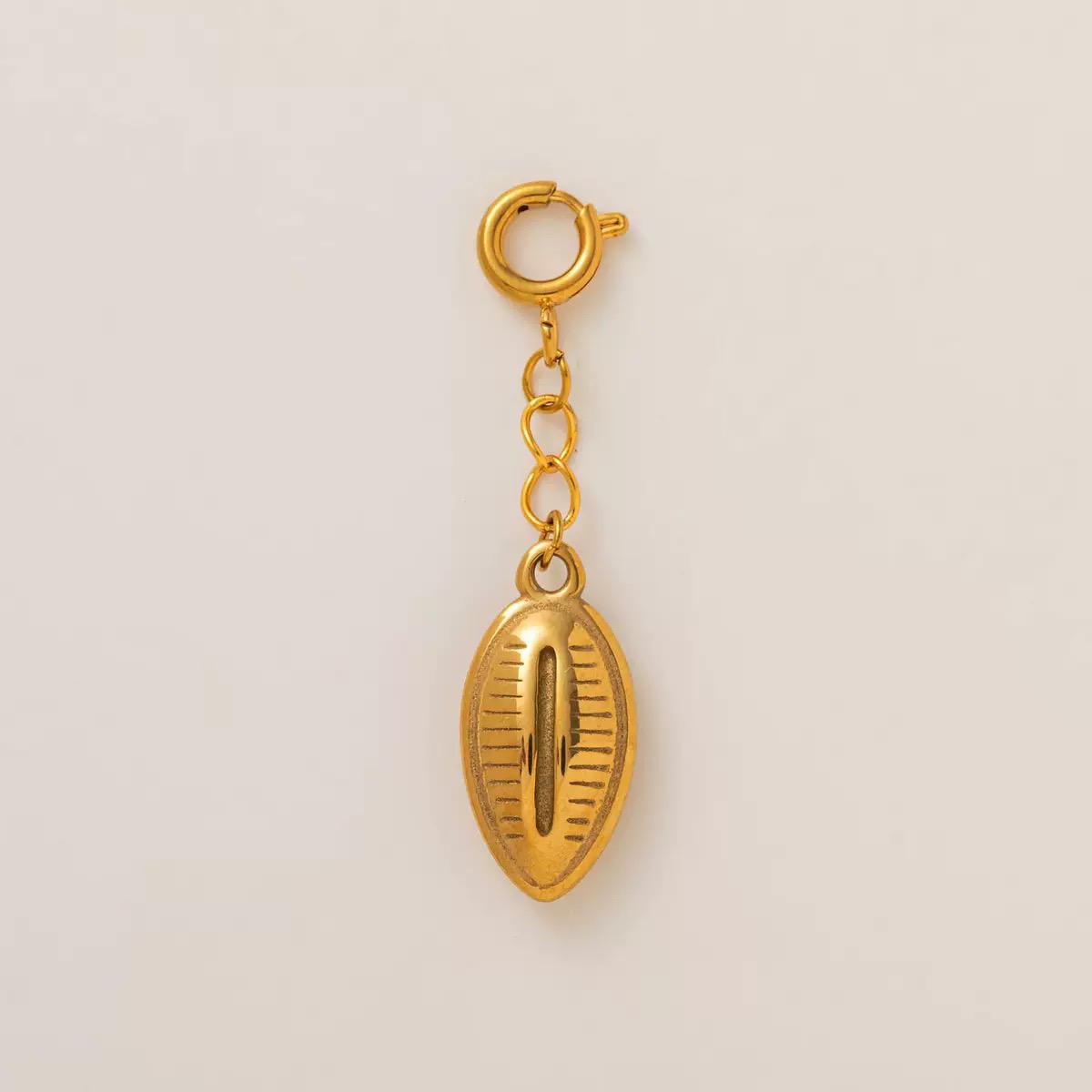The Shore · Cowrie Shell | 18K Gold Plated Cowrie Shell Charm Spring Ring Clasp | Bikini DIY Beach Jewelry | Original Design