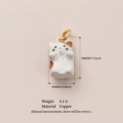 Cute 3D Animal Enamel Charm Pendant | Fox Panda Penguin Koala | DIY Jewelry & Bag Charm Making