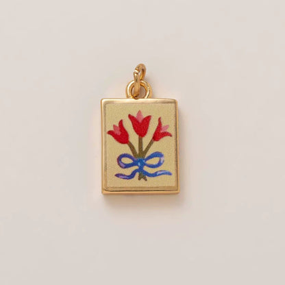 Petal & Paint | Tulip Bouquet Enamel Charm — DIY Jewelry Making Supply