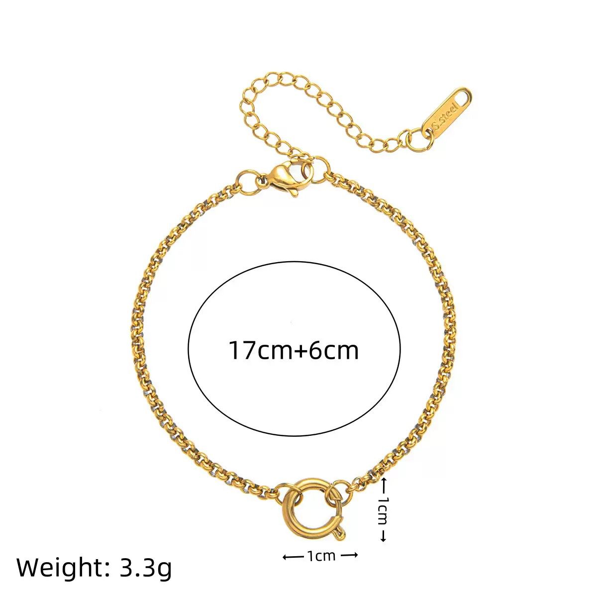 The Thread · Wrist | 18K Gold Paperclip Chain Bracelet | Round Spring Clasp | Interchangeable Charm Bracelet | DIY Jewelry | Stackable Bracelet