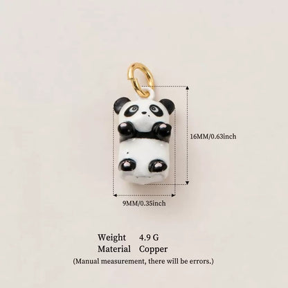 Cute 3D Animal Enamel Charm Pendant | Fox Panda Penguin Koala | DIY Jewelry & Bag Charm Making