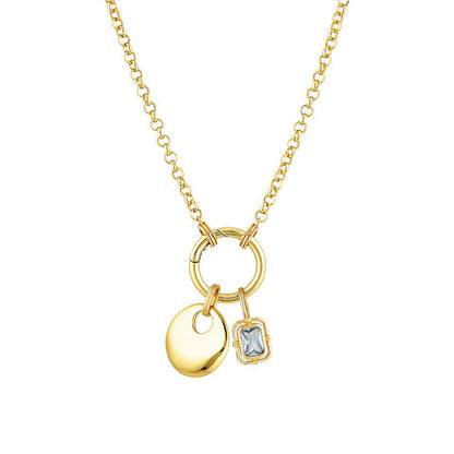 Mix & Match Carabiner Charm Necklace | DIY Gemstone Pendant – 18K Gold Plated
