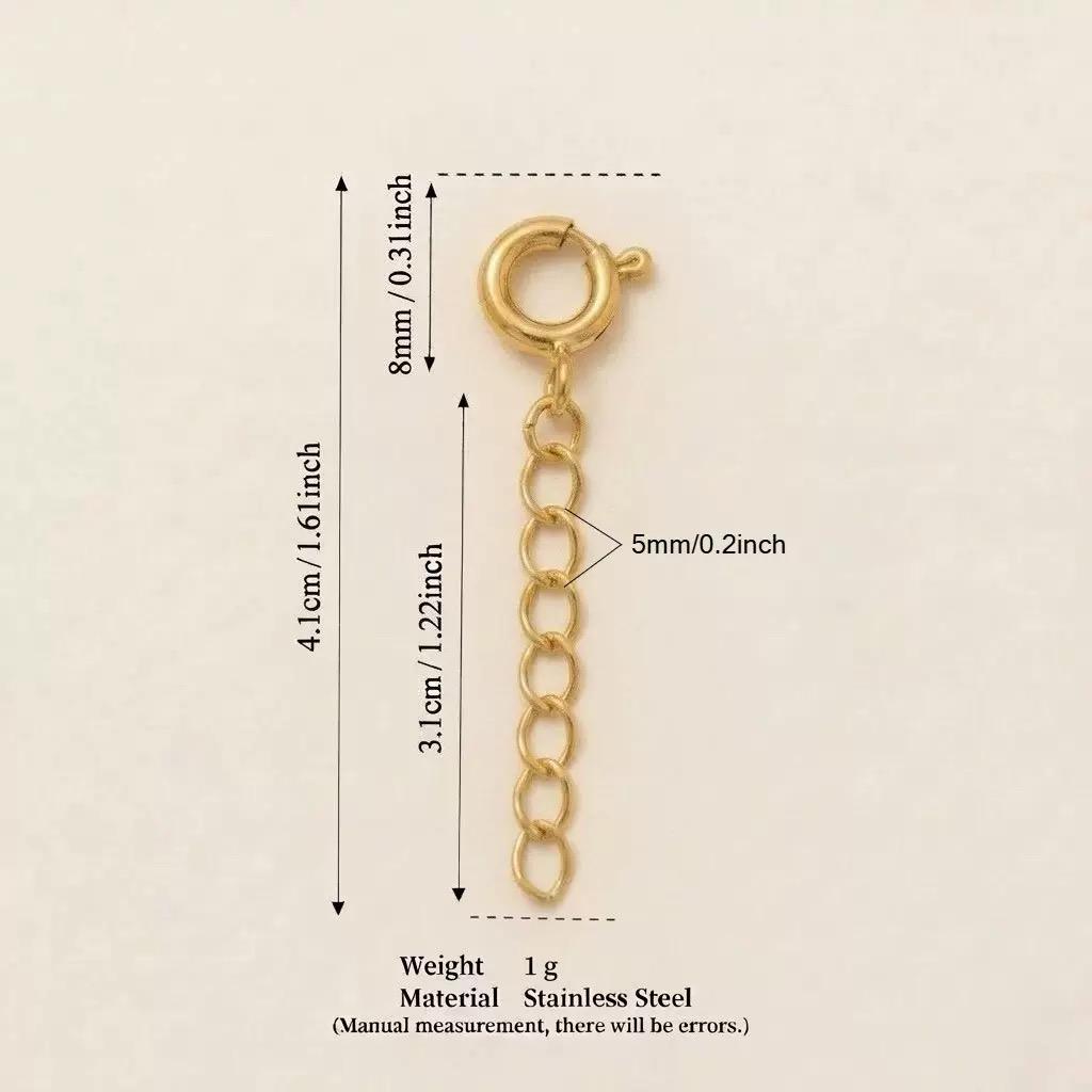 Gold Spring Ring Oval Curb Chain Necklace Extender | DIY Jewelry Adjuster