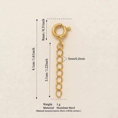 Gold Spring Ring Oval Curb Chain Necklace Extender | DIY Jewelry Adjuster