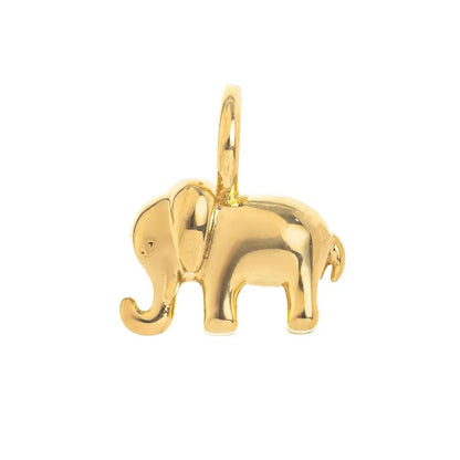 Lucky Elephant Charm Pendant | 18K Gold Plated 3D DIY Jewelry Making Charm