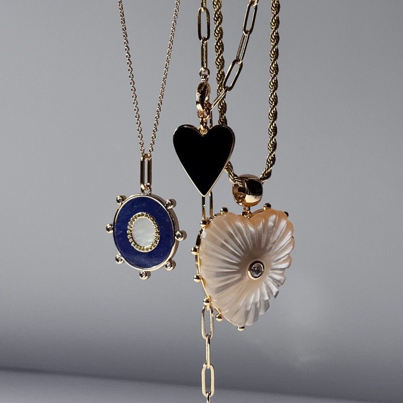 Handmade Enamel Heart Charm | DIY Colorful Heart Pendant | Stackable Necklace Bag Charm