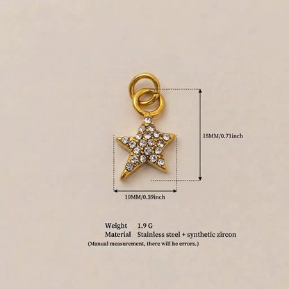 Pave Crystal Star Charm Pendant | DIY Necklace Bracelet | Zirconia Star Jewelry Charm