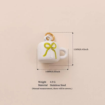 Miniature Bow Mug Cup Charm Pendant | DIY Necklace Bracelet | Coffee Cup Jewelry Charm