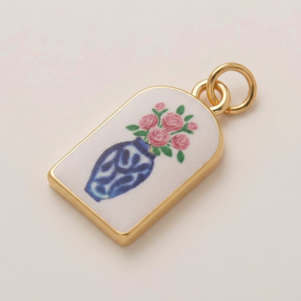 青花瓷花瓶吊坠 - 图7