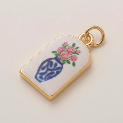 青花瓷花瓶吊坠 - 图7