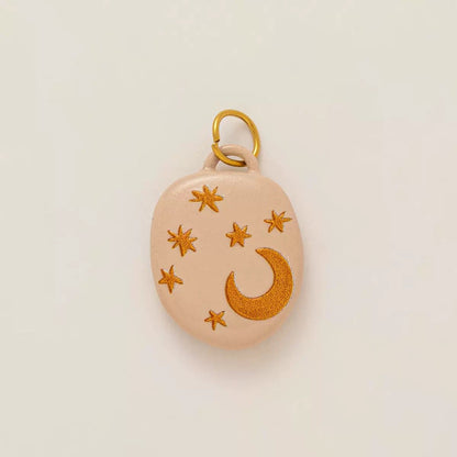 Moon & Stars Ceramic Charm | 18K Gold DIY Pendant | Celestial Dreamy Original Design