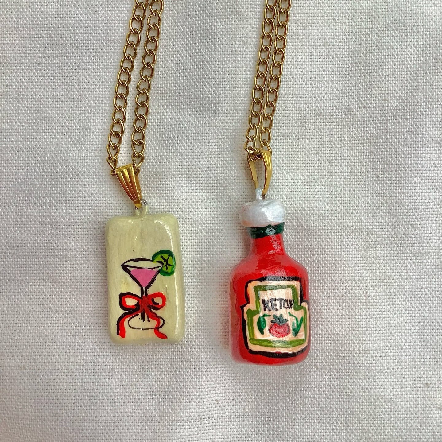 Handmade Clay Charm Pendant – Original Design DIY Jewelry
