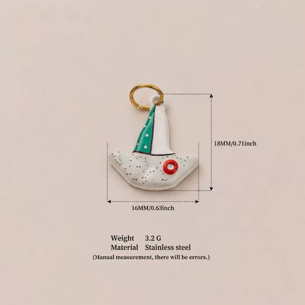 Miniature Sailboat Charm Pendant | DIY Necklace Bracelet | Nautical Ocean Sailing Jewelry Charm
