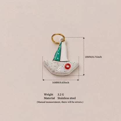 Miniature Sailboat Charm Pendant | DIY Necklace Bracelet | Nautical Ocean Sailing Jewelry Charm