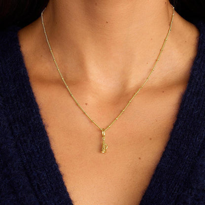 Sports Theme Gold Charm Necklace & Bracelet | 18K Gold Plated Engraved Pendant | DIY Charm Jewelry | Original Design
